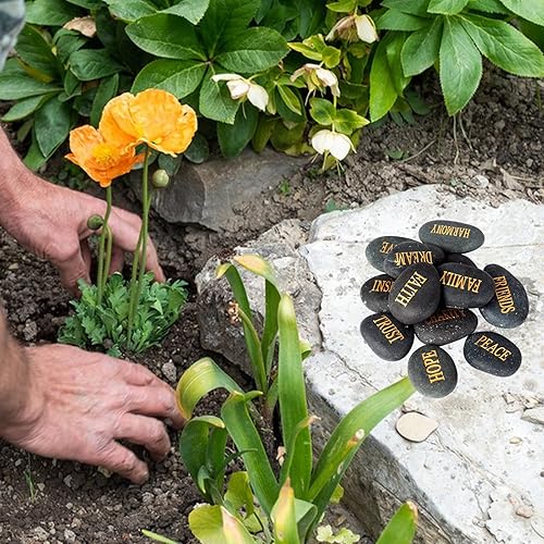 Miniatura 8 de Barelove 12 piedras inspiradoras grabadas inspiradoras para fomentar la fe, oración, piedras de jardín pulidas, regalos únicos y reflexivos, ideales