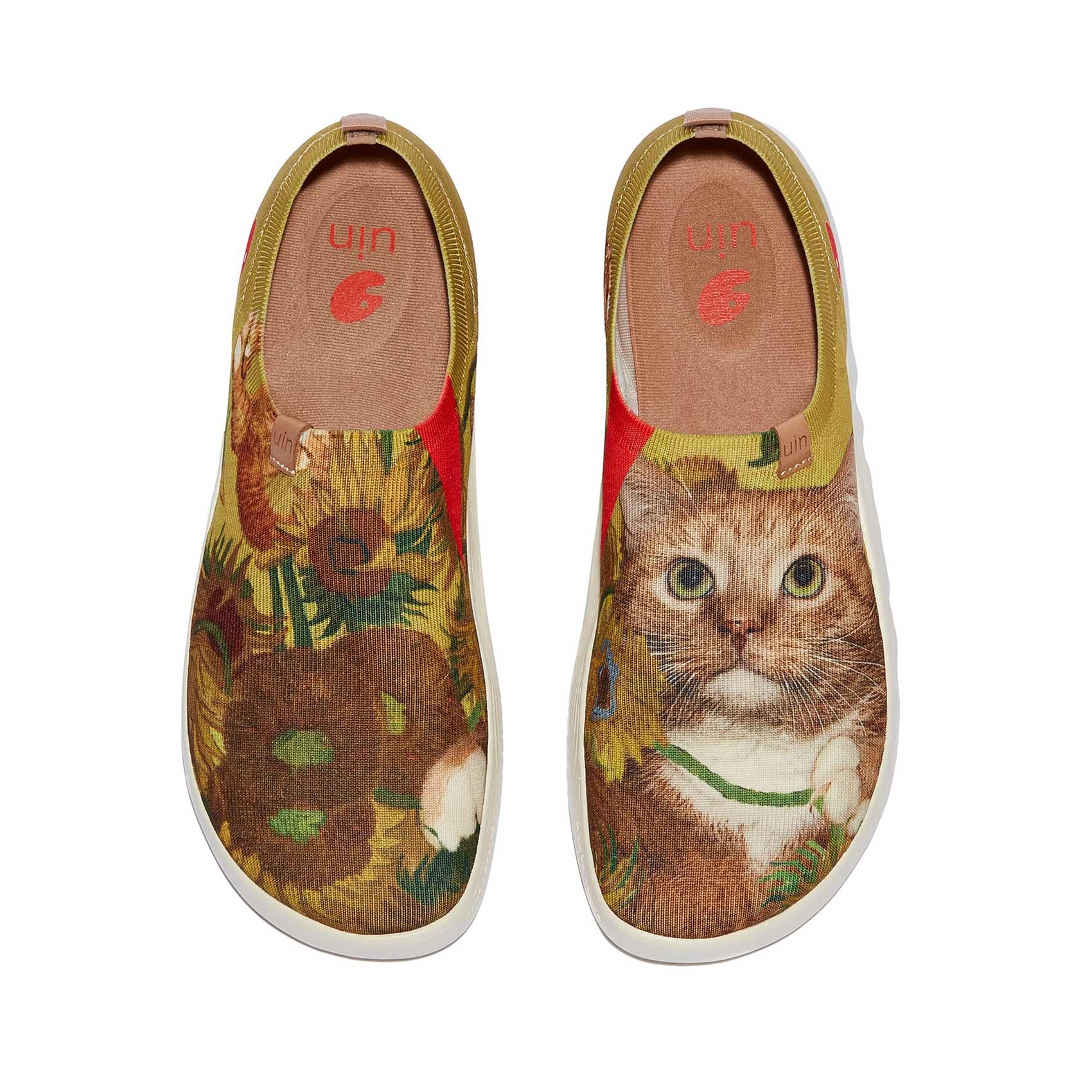 UIN x FatCatArt Collaboration damskie wsuwane mokasyny na co dzień wygodne artystyczne malowane buty podróżne lekkie trampki