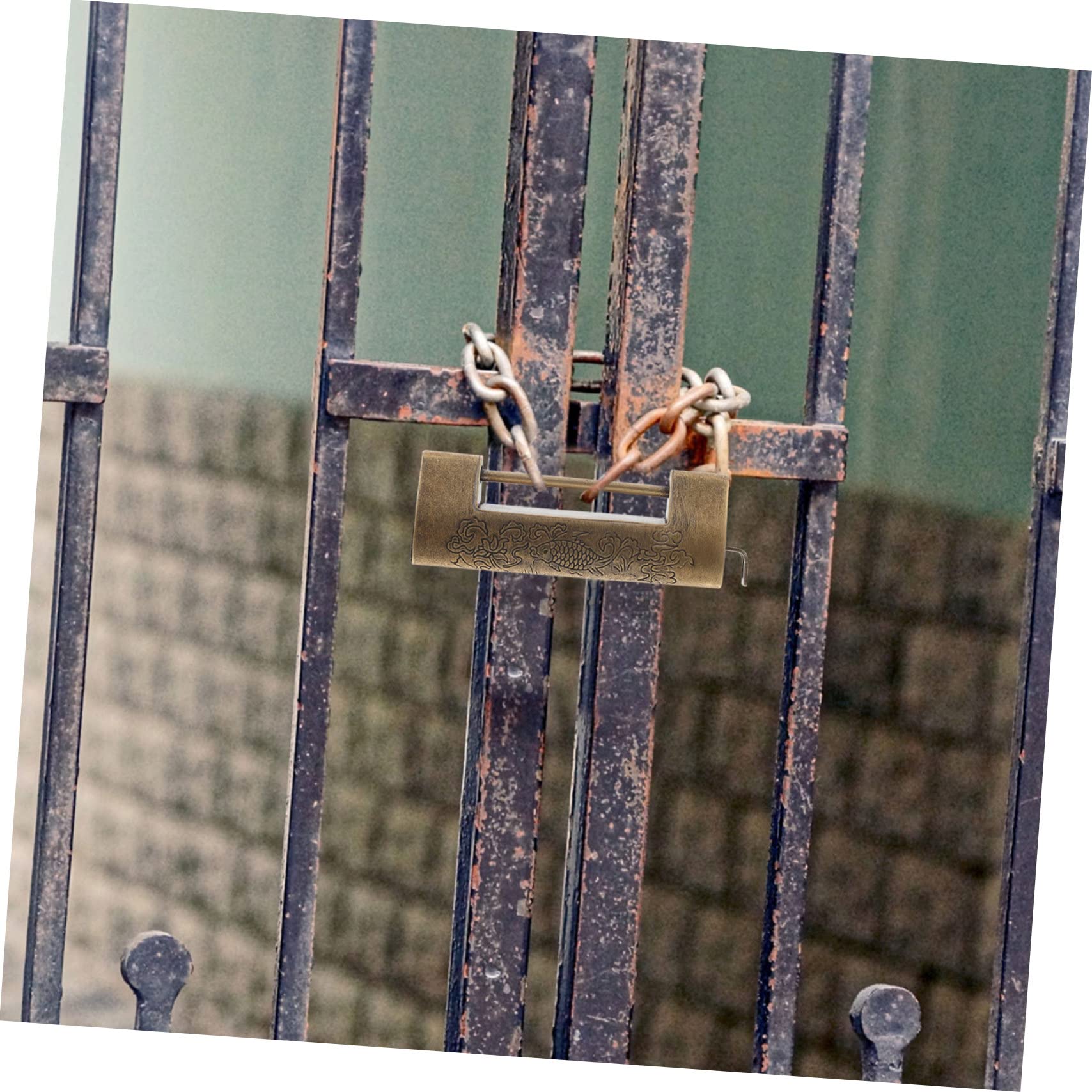 Hemobllo 3sätze Vintage Engraved Padlock Aus Antikes Holzbox-vorhängeschloss Retro-design Mit Traditionellen Chinesischen Mustern Für Schmuckschatullen