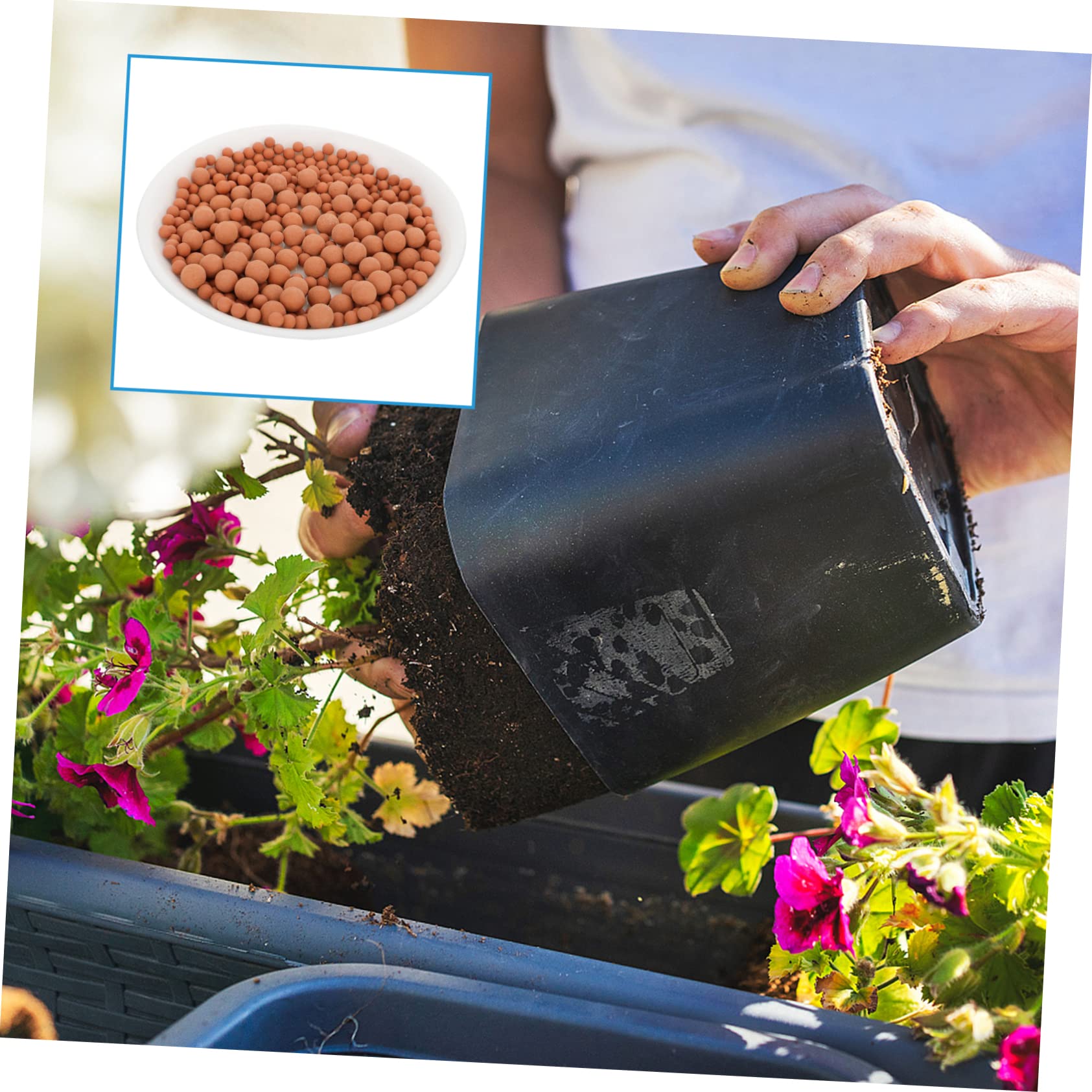 Pierre de Céramsite Décorative pour Culture Hydroponique, 1000g, Améliore Drainage et Oxygénation, pour Pot de Fleurs et Jardin Extérieur