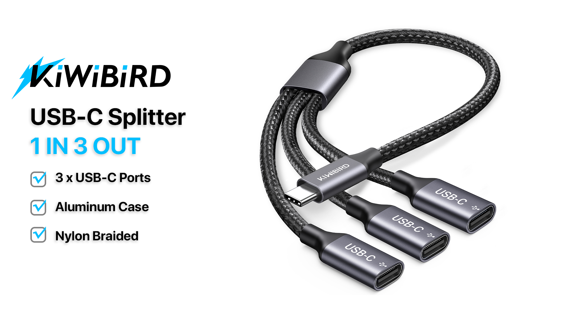 Amazon.com: KiwiBird USB C Splitter 1 in 3 Out, USB Type C