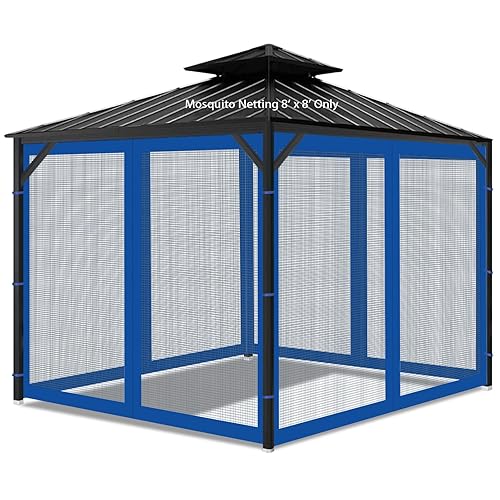 Gazebo Universal Replacement Mosquito Netting, 8' x 8' Outdoor Mesh