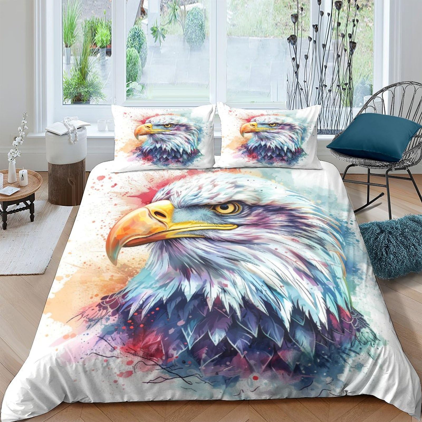 Housses de couettes aigle 3D respirante pour literie sans transpiration