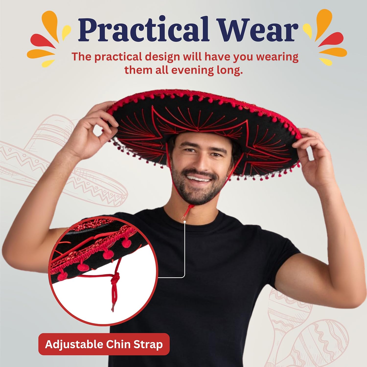 Dress Up America Sombrero Hat for Kids and Adults - Traditional Fiesta Costume Hats - Image 3