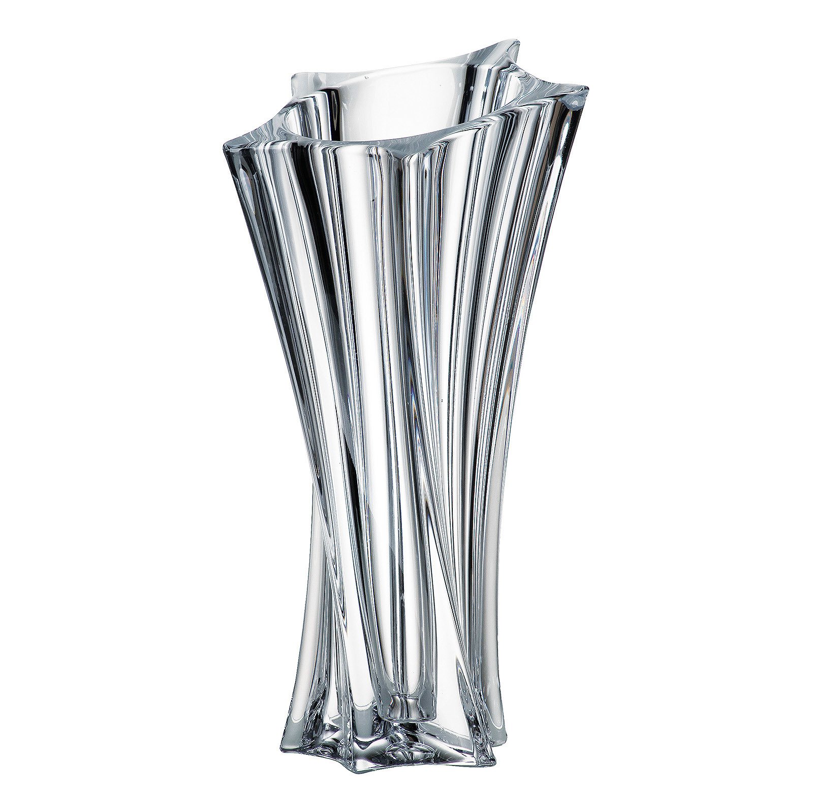Bohemian Crystal AU60227, 13-1/5" Crystal Bud Vase, Yoko-X Flower Jar