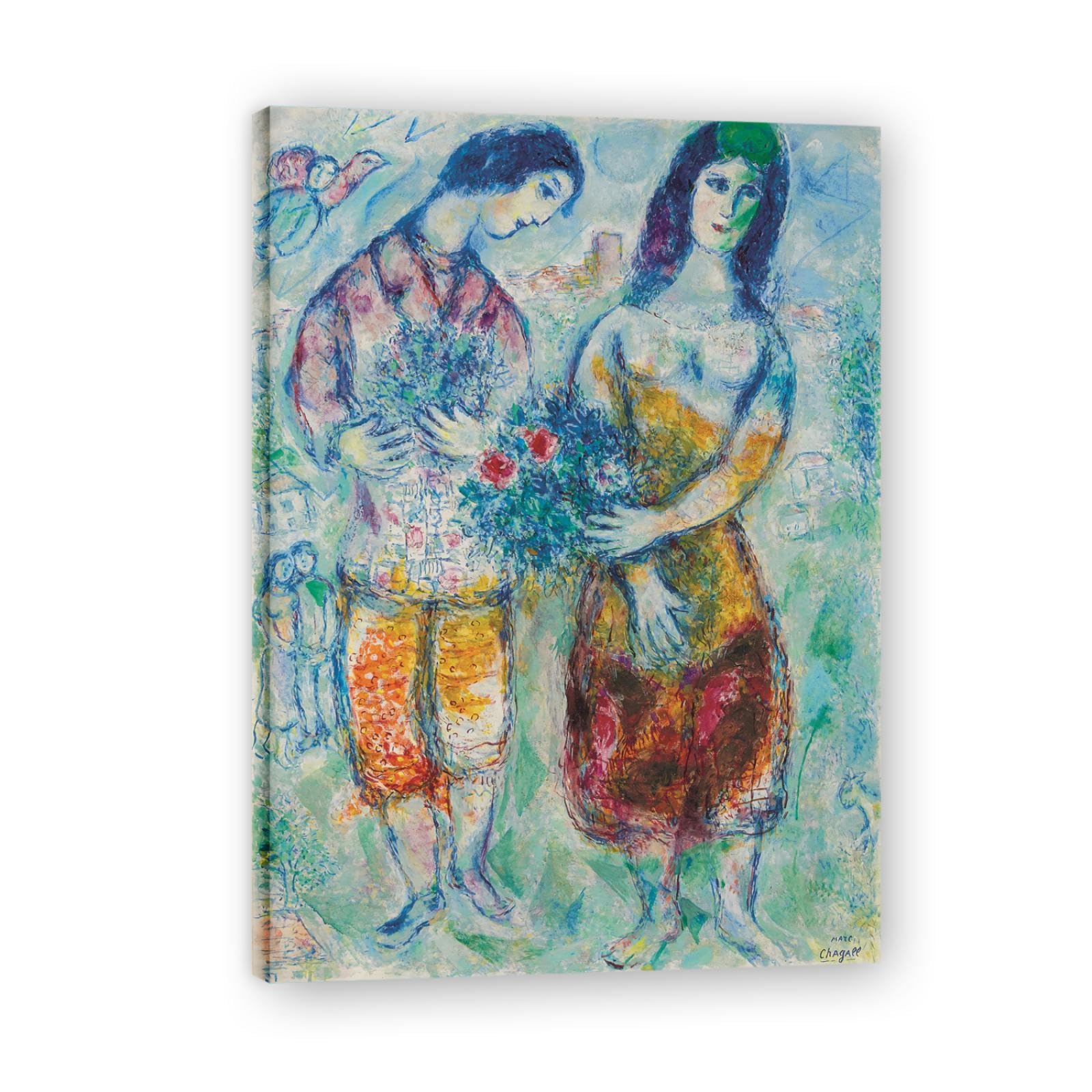 Tableau abstrait bleu cadre interieur pour habiller un mur vide - 7