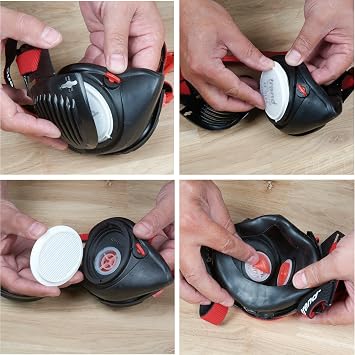 Trend Air Stealth Dust Mask, Half Mask with Replaceable Twin HEPAC Filters for Woodworking, Building & Construction Work, Medium/Large, STEALTH/ML