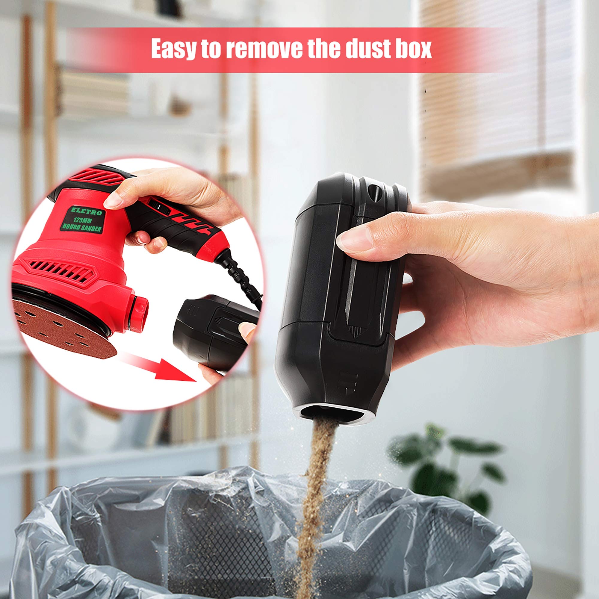 Buy ELECTRO Professional Palm Random Orbit Sander AC 600013000 RPM 6 Variable Speed with Dust