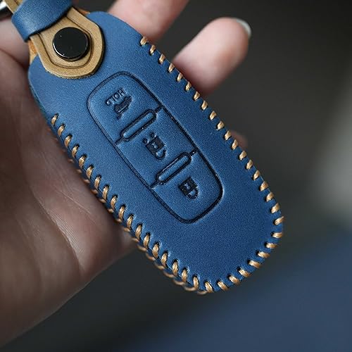 Miniatura 4 de ontto Leather Key Fob Cover Car Key Holder Case Fit for Nissan Ariya Pathfinder Kicks X-Trail Rogue 8 Gen New Teana 2023 2024