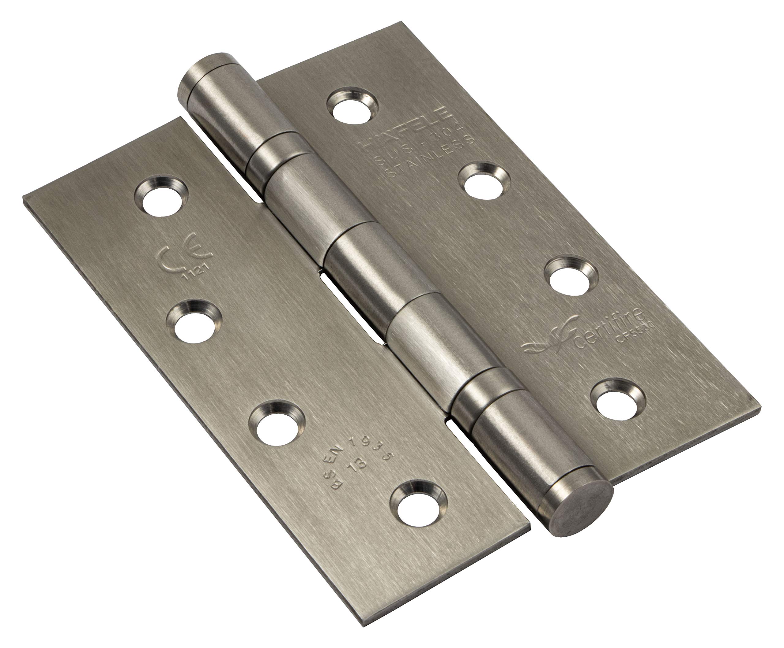 Gedotec Türband Schwerlast-Scharnier Aufschraubband für Zimmertüren & Holztüren | Tür-Scharnier Edelstahl matt | Tragkraft 80 kg | Lappendicke: 2,5 mm | 1 Stück Renovierband 102 x 76 mm mit Schrauben