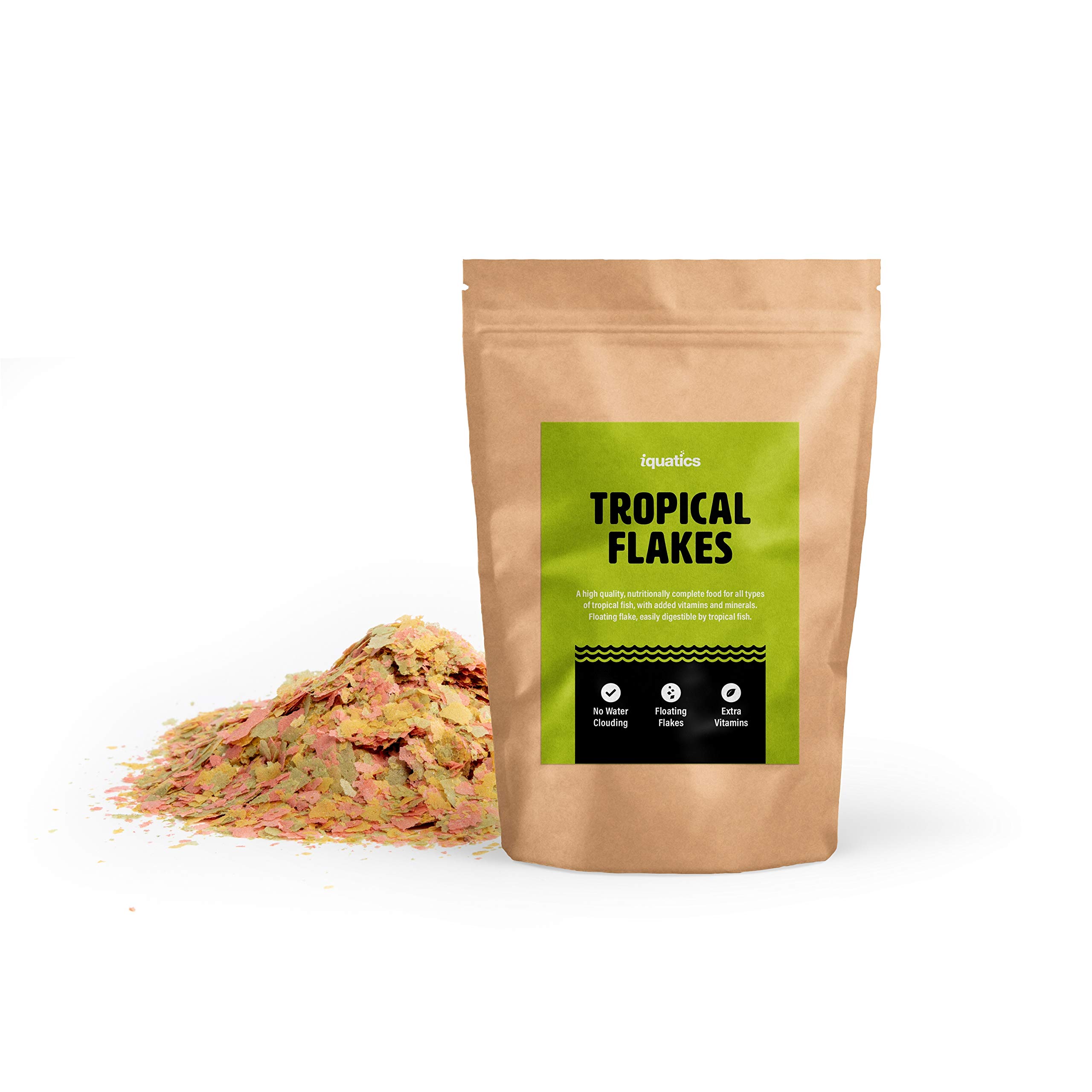 iQuatics Perfectly Balanced Tropical Fish Food Flakes with added Vitamins and Minerals - 100G