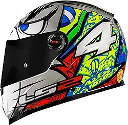 Capacete Masculino Ls2 Ff358 Alex Barros Prata Fechado Moto