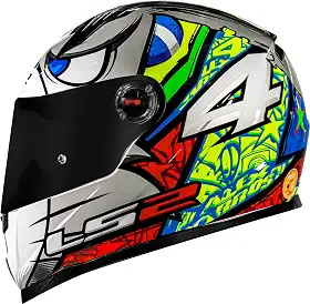 Capacete Masculino Ls2 Ff358 Alex Barros Prata Fechado Moto