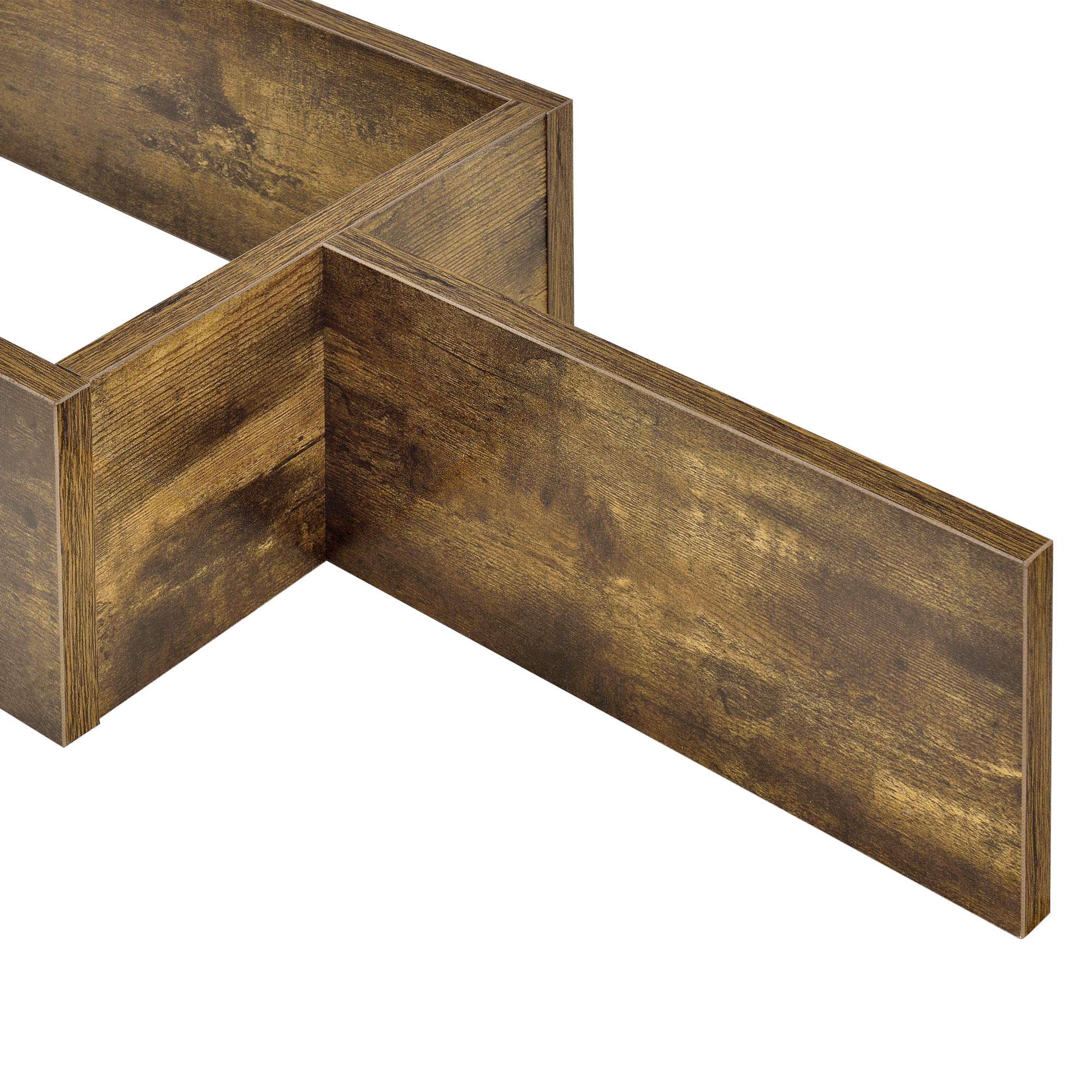 [en.casa] Mensola da Parete con 5 Ripiani e Vani Portaoggetti Scaffale a Muro Sospeso Espositore Pensile per Soggiorno Studio Corridoio 104 x 15 x 50 cm - Effetto Legno Scuro