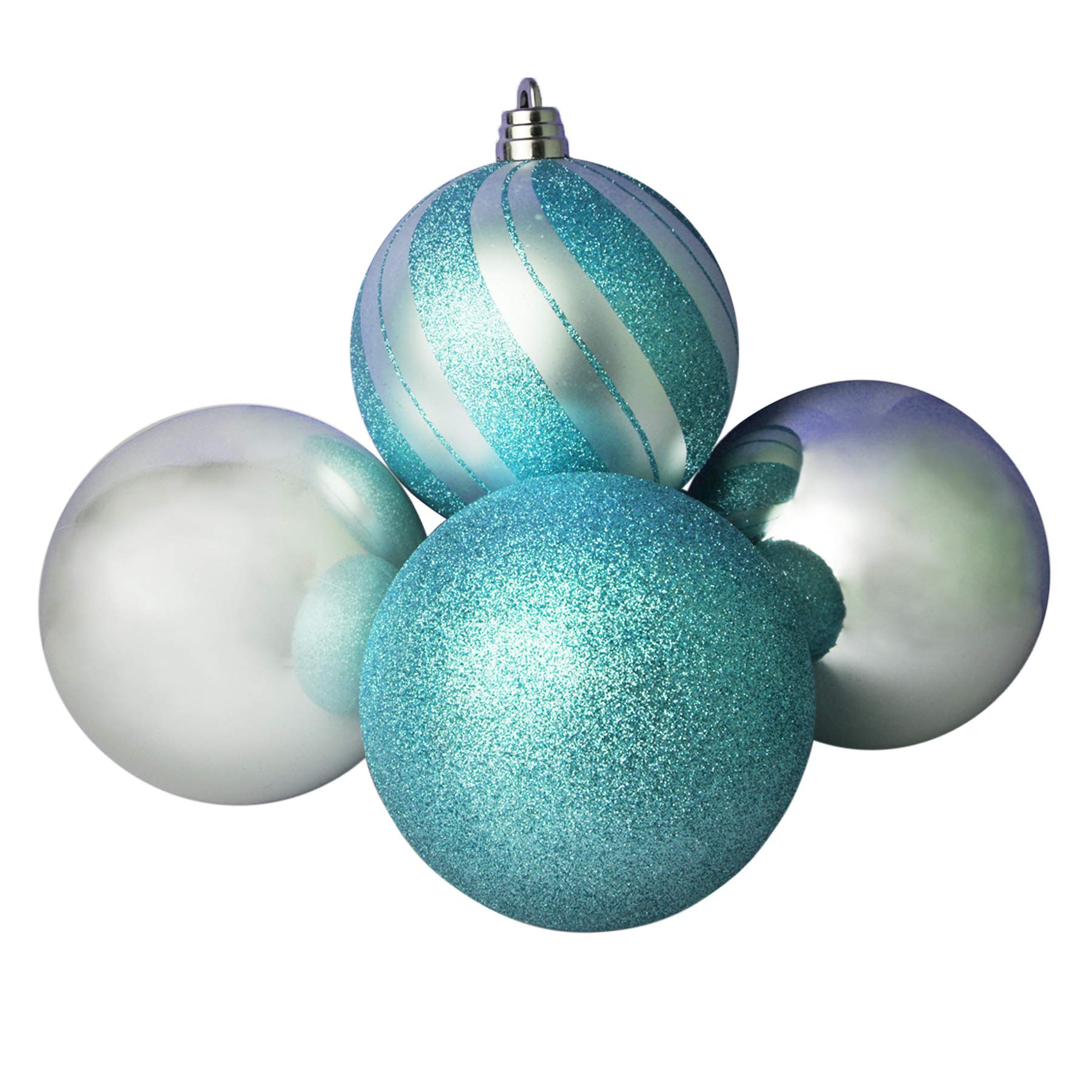 Widdle Wonderland Blue Christmas Tree Decoration - 4 Pack 150Mm Baubles - Ice 3366
