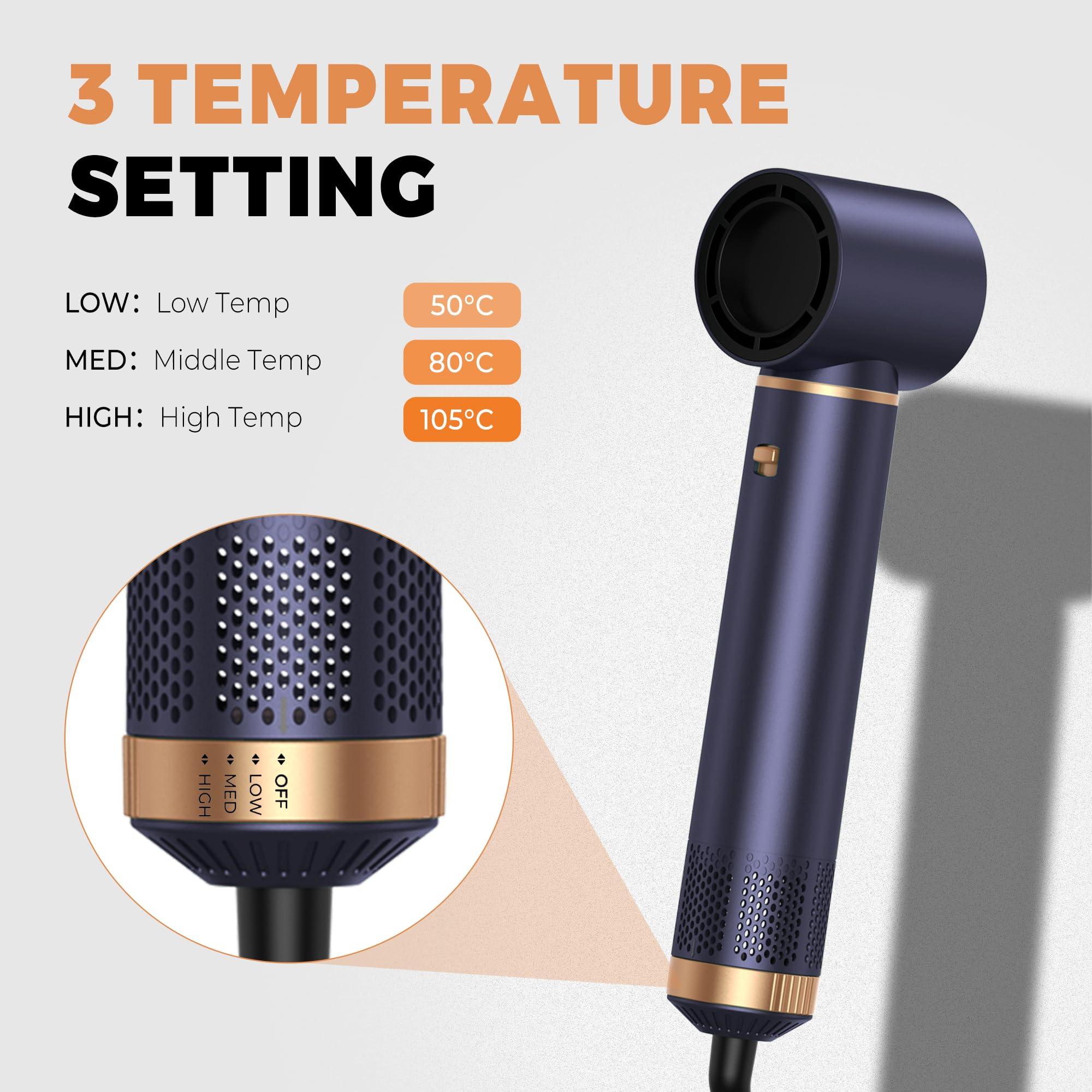 Air Brush 5 en 1 Hair Styler Airbrush 5 en 1 avec Seche Cheveux, Brosse Soufflante, Fer a Boucler, Thermal Brush, Brosse Lissante Seche Cheveux 5 en 1 pour Sécher, Boucler, Lisser
