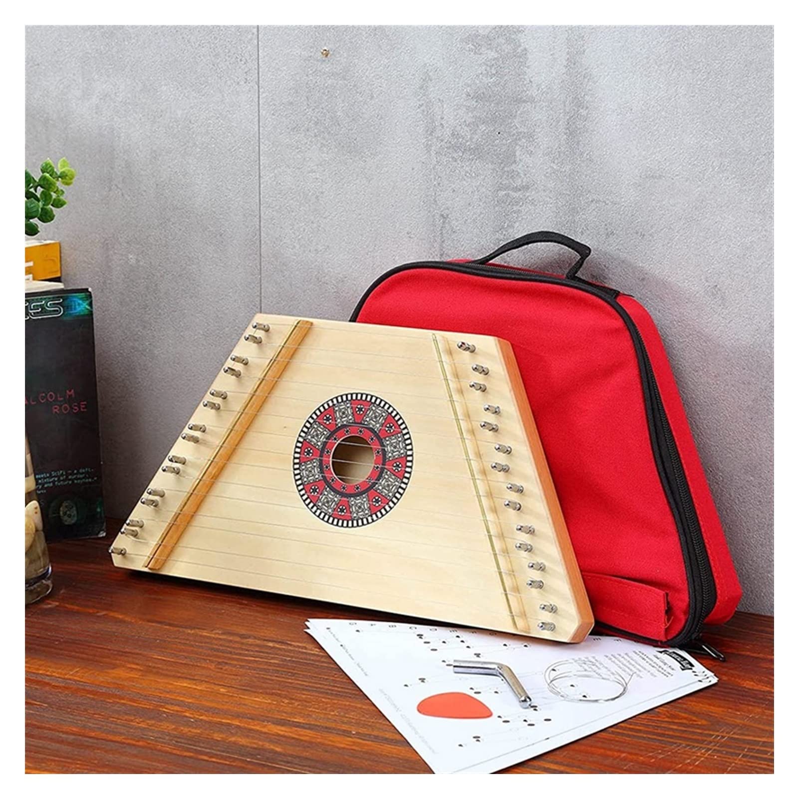 TSTS Lyre Instrument HARP 15 Metall String Harfe Lyre Harfe Mit Tuning-Schraubenschlüssel Tragetasche Für Kinder Erwachsene Anfänger Musikliebhaber