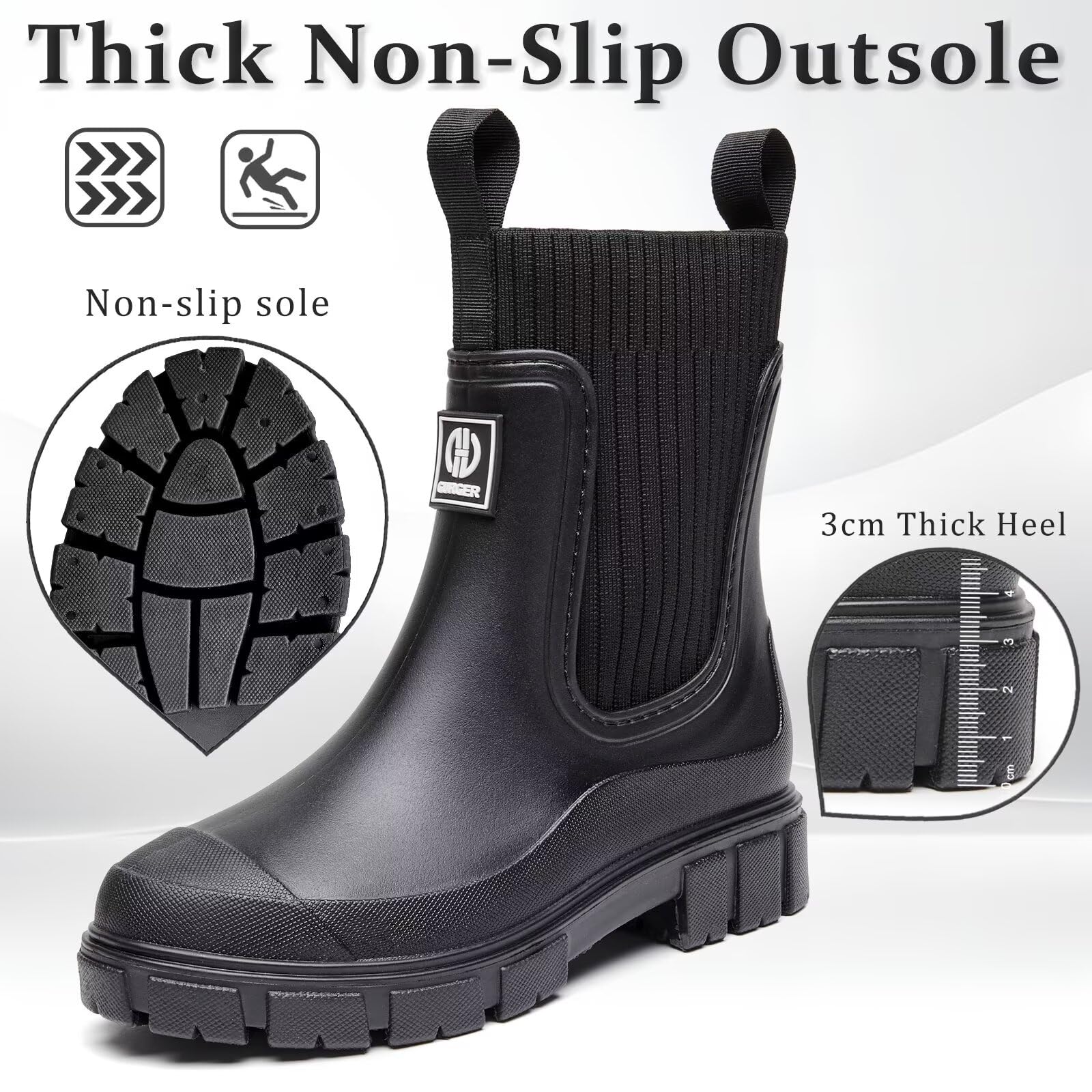 Botas de Agua Mujer Impermeable Zapatos de Lluvia