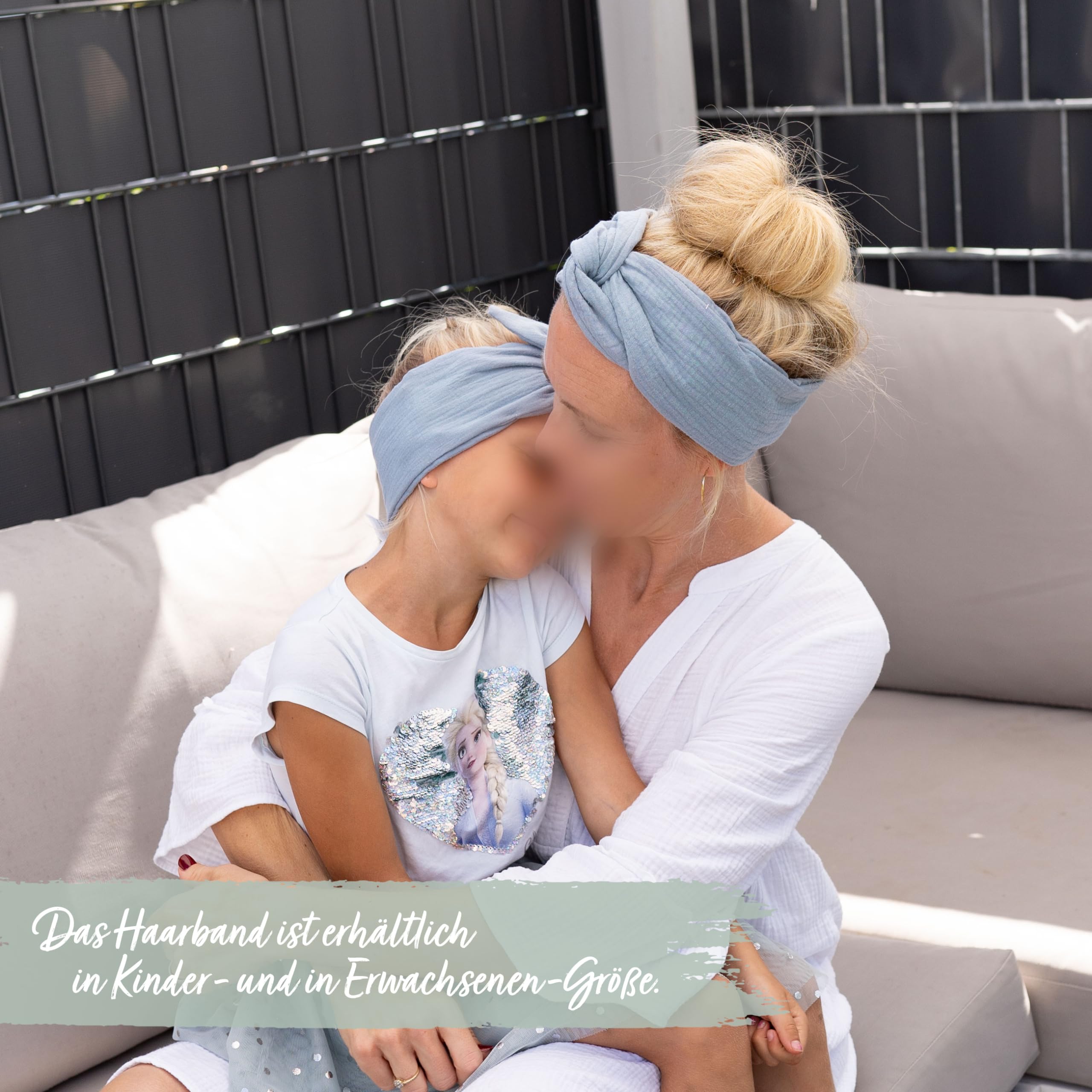 Papierdrachen Fascia per capelli in mussola per bambini da legare – Nastro nodo – Fascia per capelli – Accessori per capelli – Autunno ed Estate –