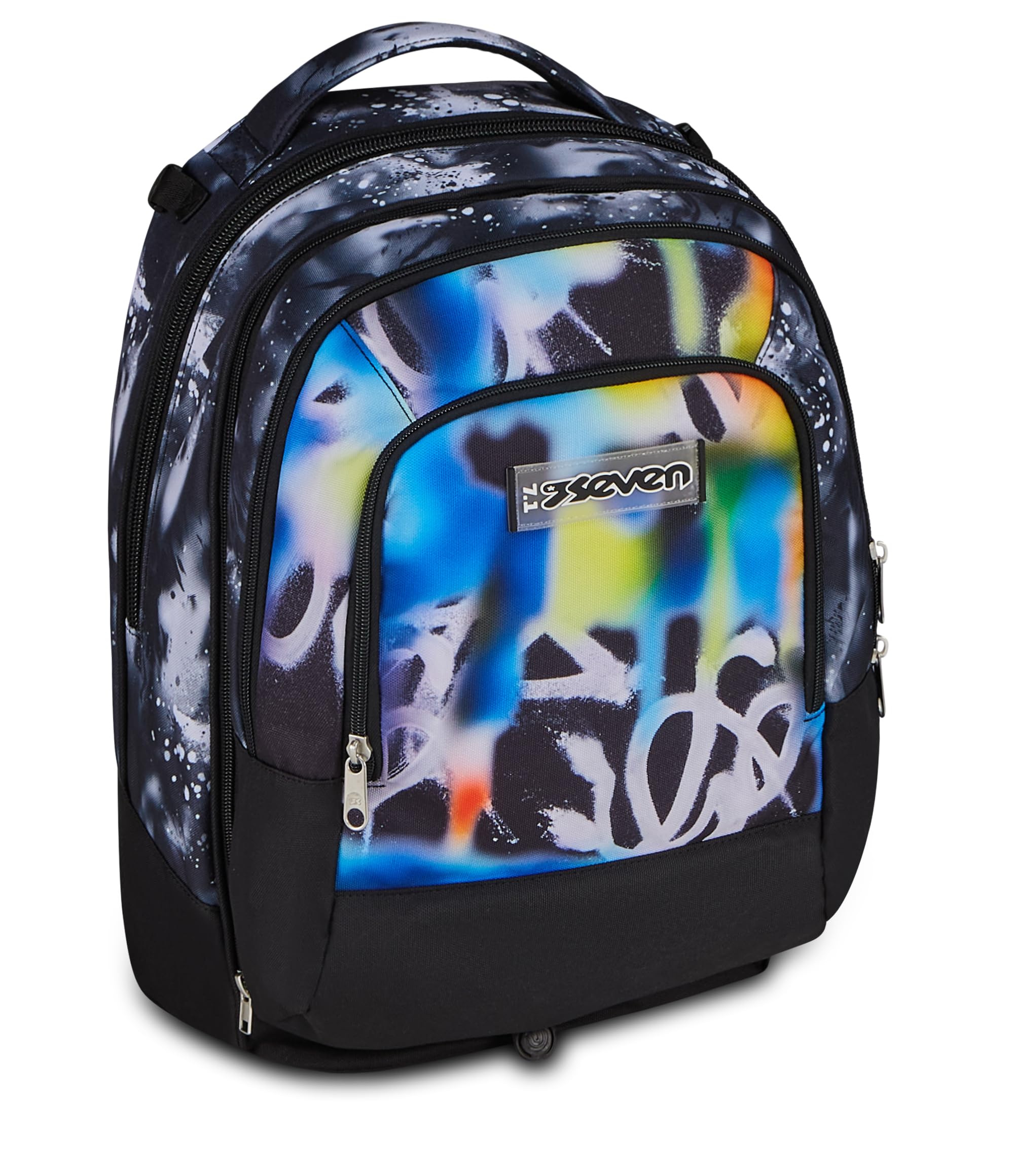 Seven Trolley Scuola Jack 8 Ruote Detach BUZZY NOTE BOY, Multicolor, 43 L, Scomponibile, Zainetto staccabile, 4 in 1, Cross-over System, Multifunzione, Scuola elementare e media, Bambini, Ragazzi