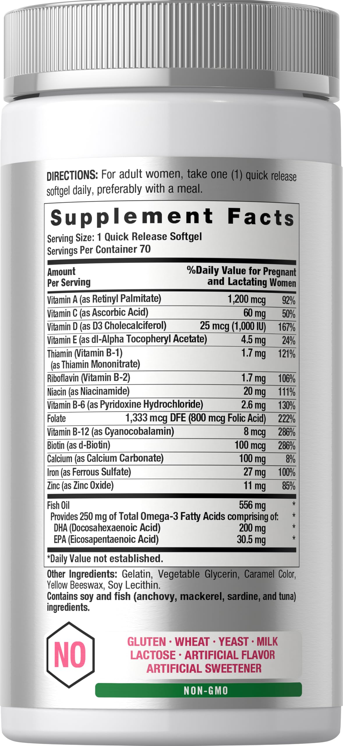 Horbäach Women's Prenatal Multivitamin with DHA | 70 Softgels — Amazon image 2
