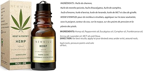 Miniatura 8 de Dolor de cabeza de migraña Roll On Stick 300mg de cáñamo, menta, eucalipto, clavo, árnica, aceites esenciales de aromaterapia para Eaze Head