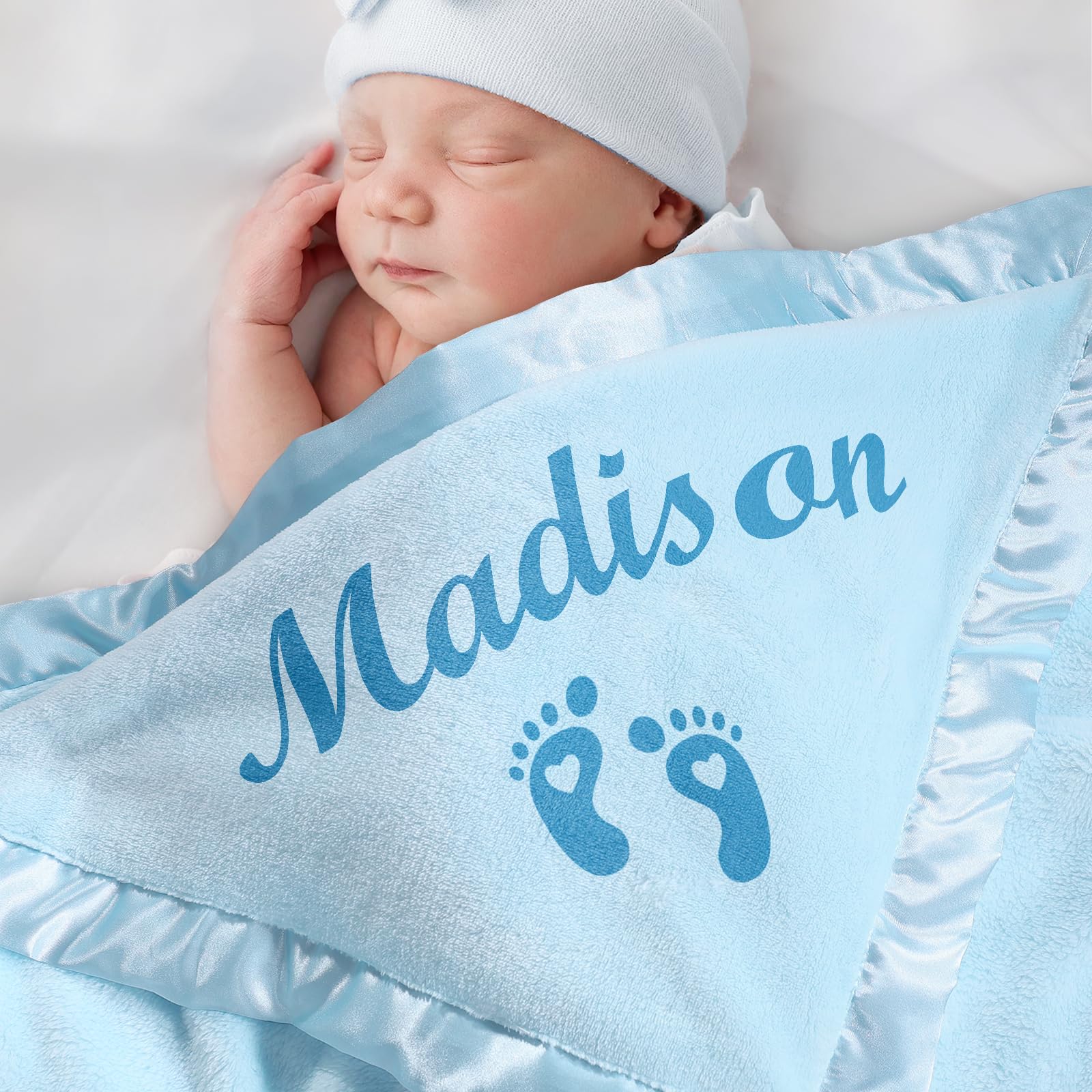 Yofair Personalized Baby Blanket for Girls Boys Custom Blanket with Name Customized Baby Gifts for Newborn