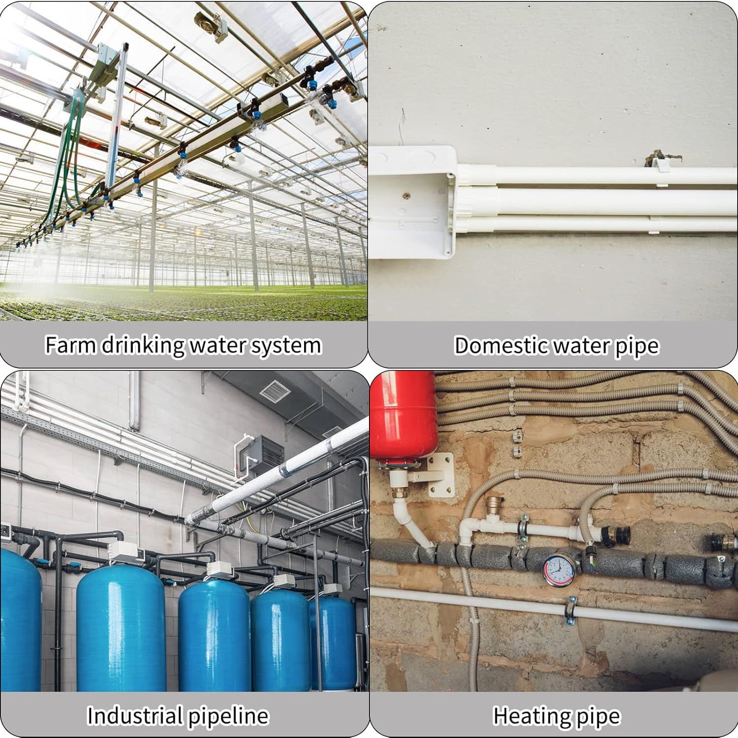 Abrazadera de Tubo 32mm Soporte Tuberia 24Pcs Sujecion de TuboPVC Reparación de Hebillas de Tuberías de Agua Aplicar a Tuberías Mangueras de Seguridad (M32)