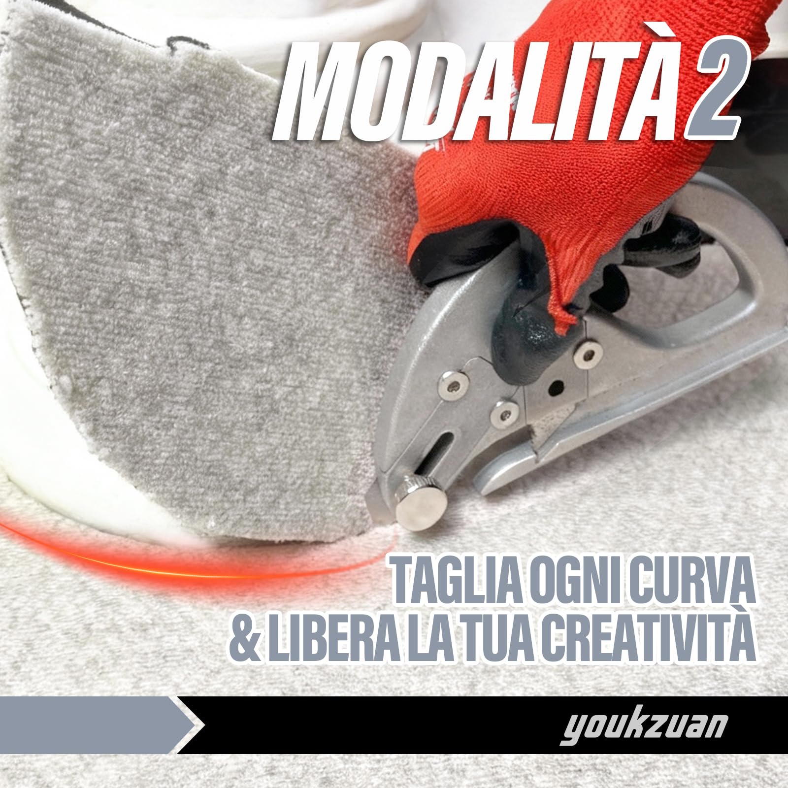 Strumento professionale per il taglio di tappeti con due funzioni, taglierina ad anello per tappeti con 15 lame ad alte prestazioni, coltello da taglio retrattile