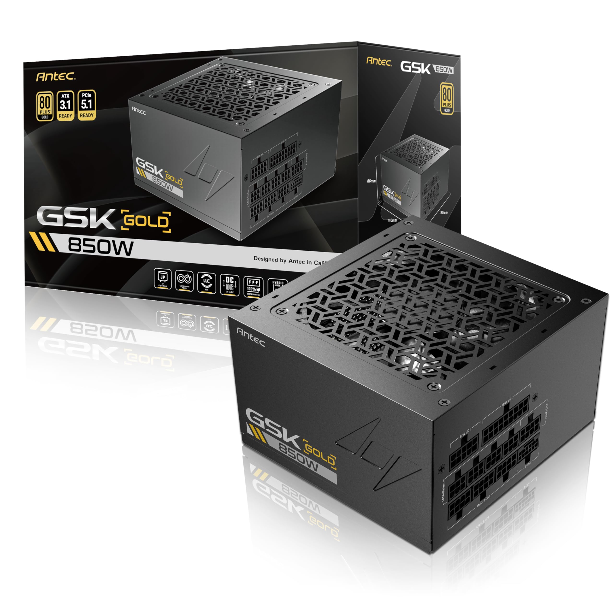 ANTEC GSK850 ATX3.1 80PLUS GOLD 認証取得 Amazon | ANTEC GSK850 ATX3.1 80PLUS GOLD 認証取得 高効率高
