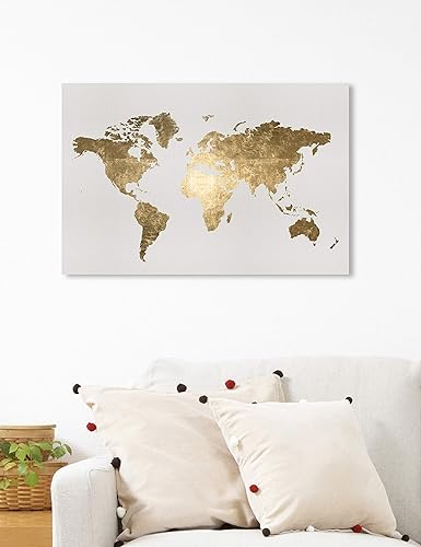 Miniatura 4 de The Oliver Gal Artist Co. Maps - Lienzo decorativo para pared, diseño de Mapamundi Tiago Homemade, para decoración del hogar, 24 x 16 pulgadas,