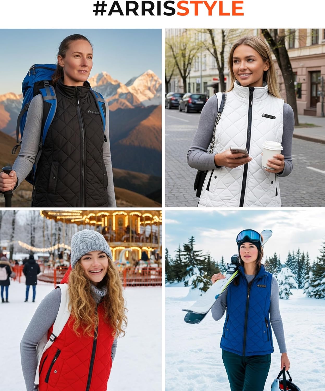 ARRIS Women`s Heated Vest, Size Adjustable 7.4V Electric Warm Vest with Battery Pack… - Image 2