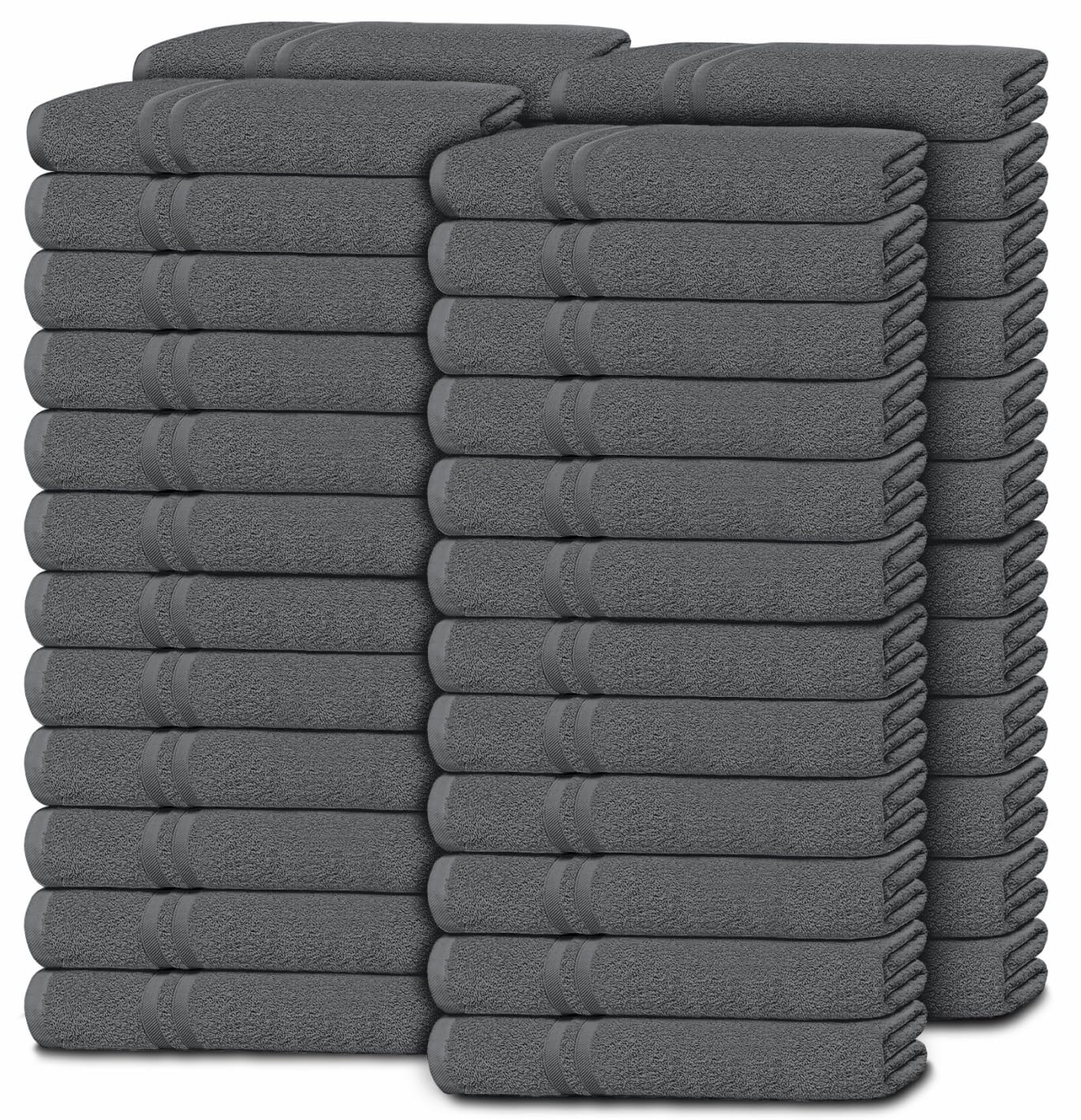 Wealuxe Dark Gray Washcloths 48 Pack