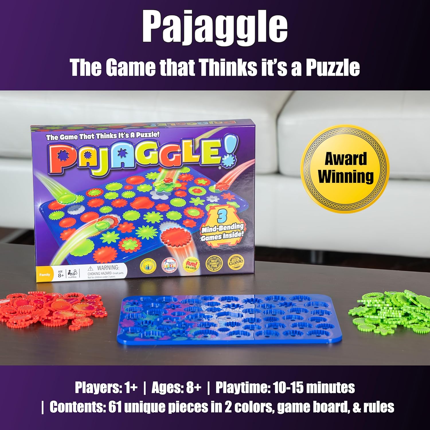 Continuum Games Pajaggle The Board Game That Thinks It's a Puzzle, Great for Solo, Competitive or Team Play for Boys, Girls, Teens, Adults Ages 8 and Up - Image 7