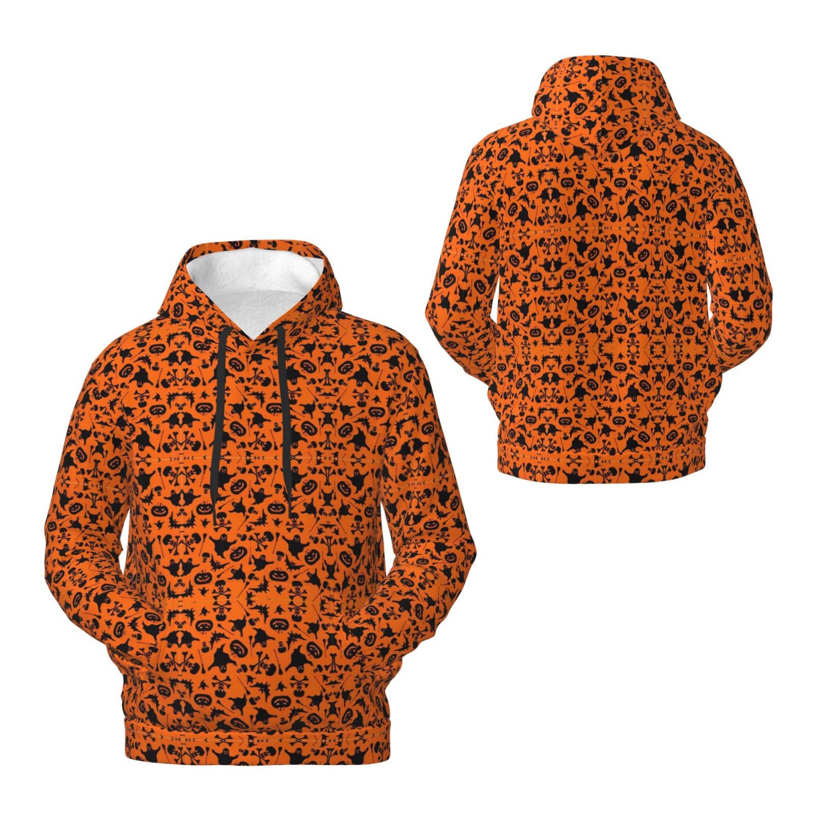 Męska bluza z kapturem z nadrukiem na Halloween, casualowa grafika z nadrukiem bluzy z kapturem z kieszenią