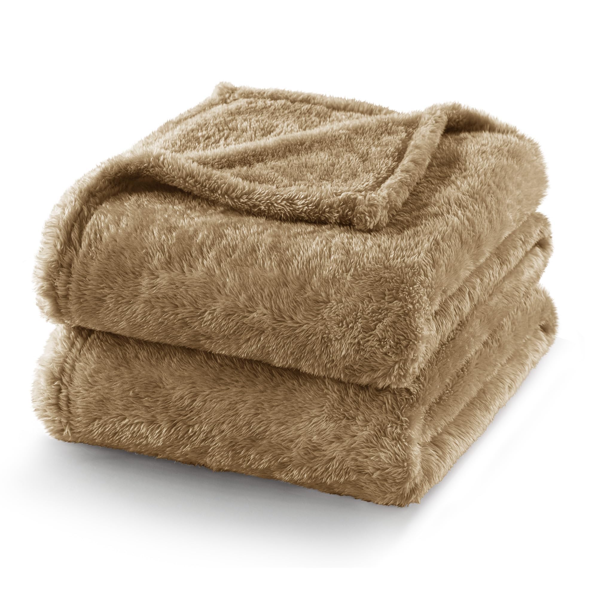 Exclusivo Mezcla Fuzzy Plush Fleece Bed Blanket King Size, Brown | 104x90 Inches, Super Soft and Cozy Bed Blanket, Fluffy Decorative Bedding for Livingroom, Bedroom, All Season