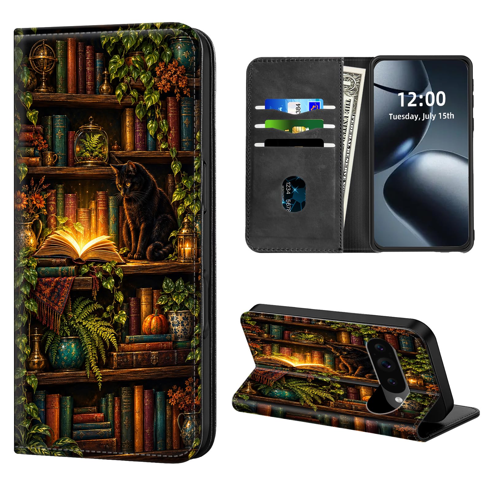 Wallet Case for Google Pixel 11 Pro, RFID Card Holder Stand