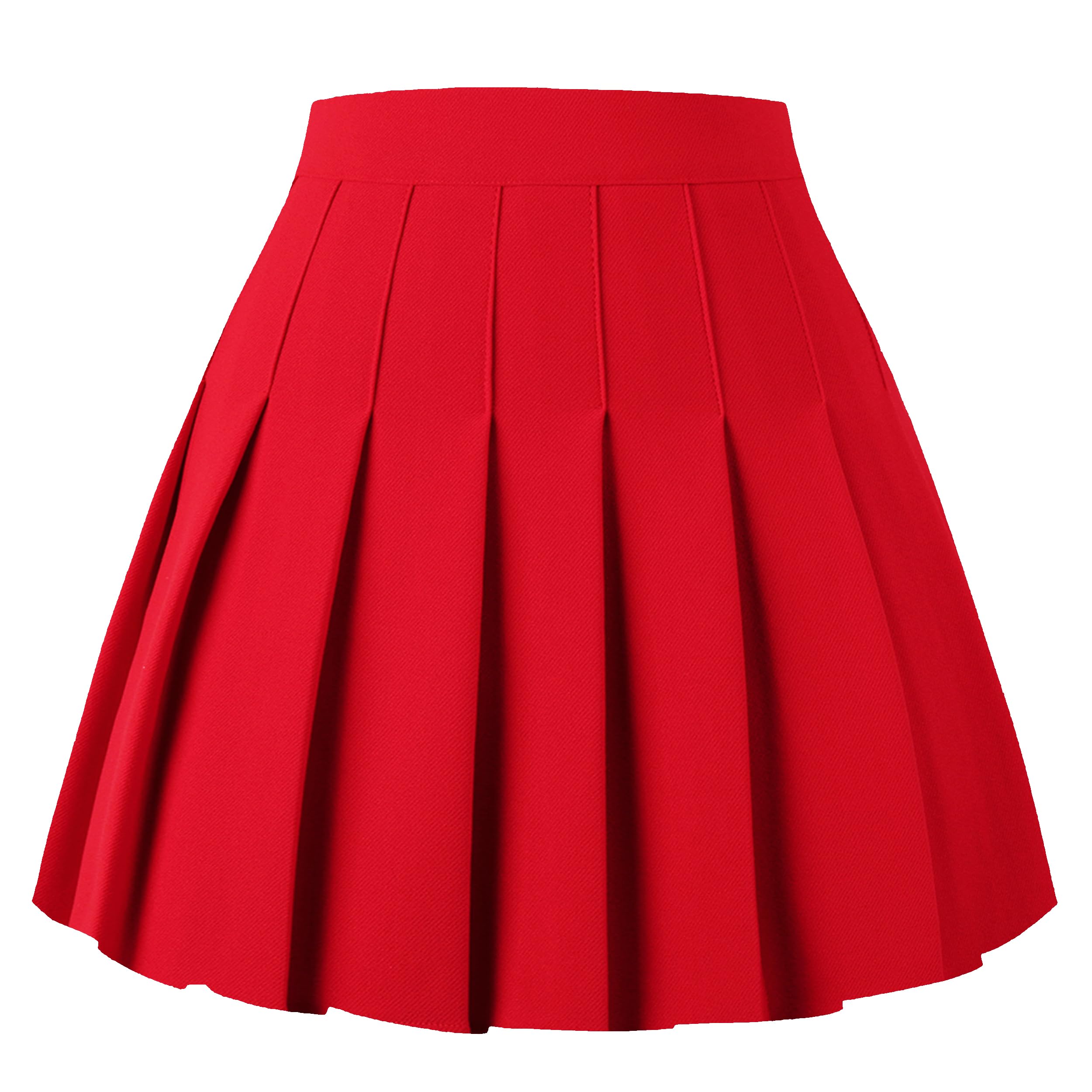 Girstunm Women's Pleated Skirt Mini Skater Basic Skirts High Waist School Girls Uniform Short Cheerleader Skirt