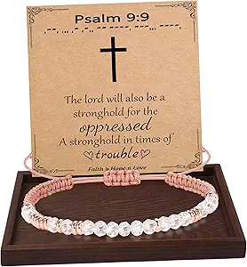 Btysun Morse Code Bracelets for Women Christmas Gift Stocking Stuffers for Teens Pink Braided Bracelets Inspirational Best Friend Birthday Gifts for Her High School Graduation Gifts for Her 2025 Mom Bracelet Jewelry