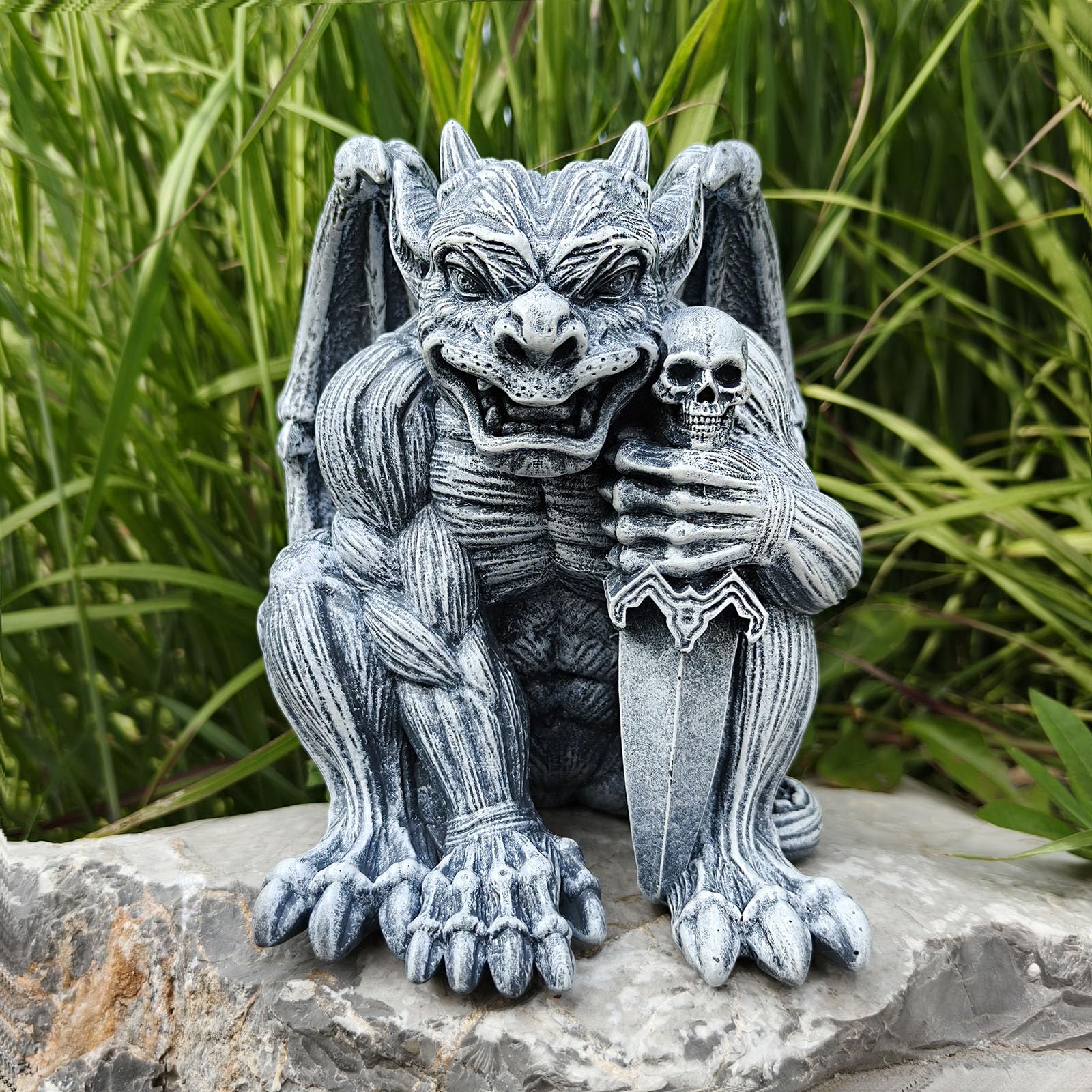 メキシコ製　ガーゴイル像　 高さ56cm　天然ゴム系製品　置物　イベント用等 Amazon.co.jp: qumHmup ガーゴイル彫刻像 ゴシックストーン装飾像 屋外