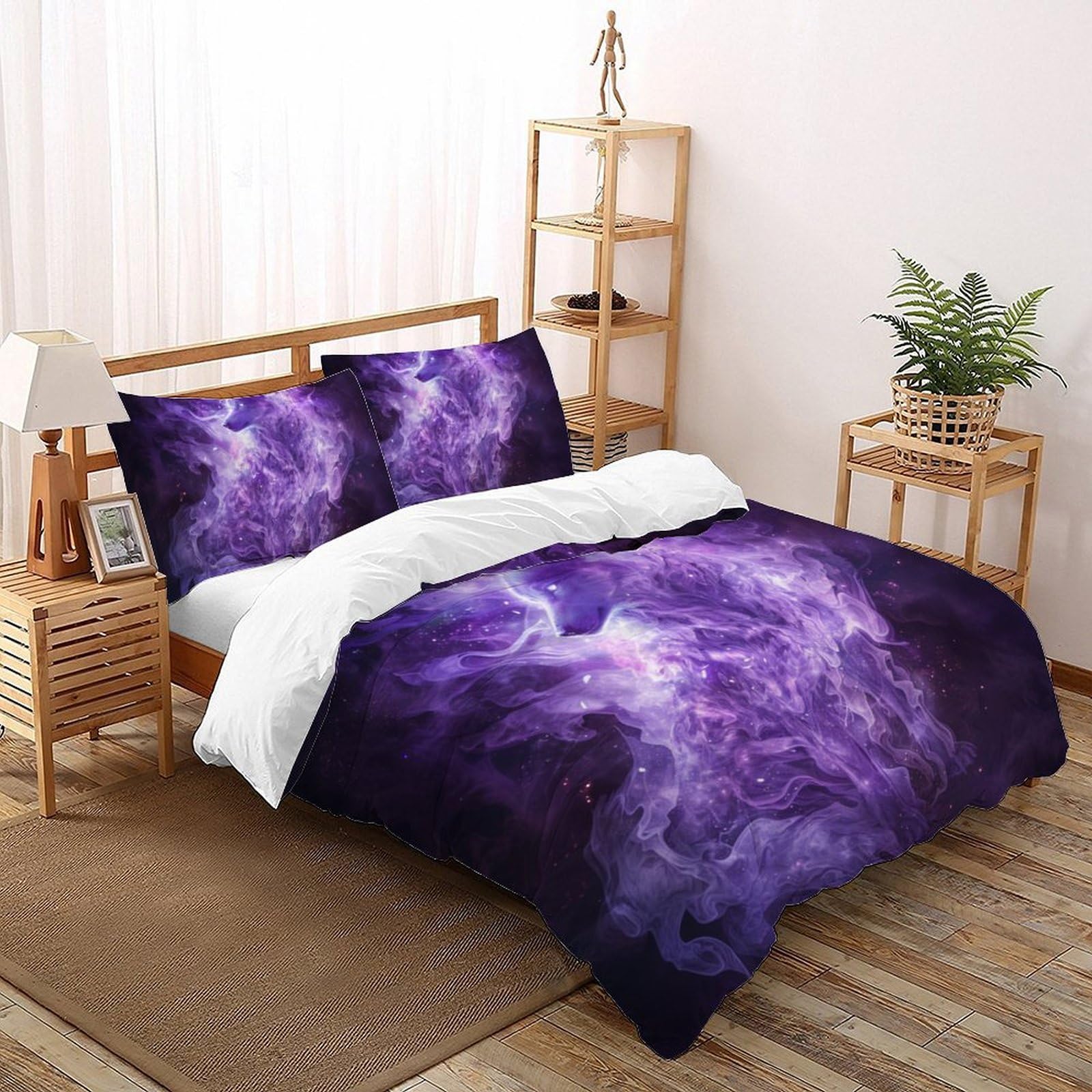 Housse de couette 3D Purple Fox pour lit king size 220x240 cm