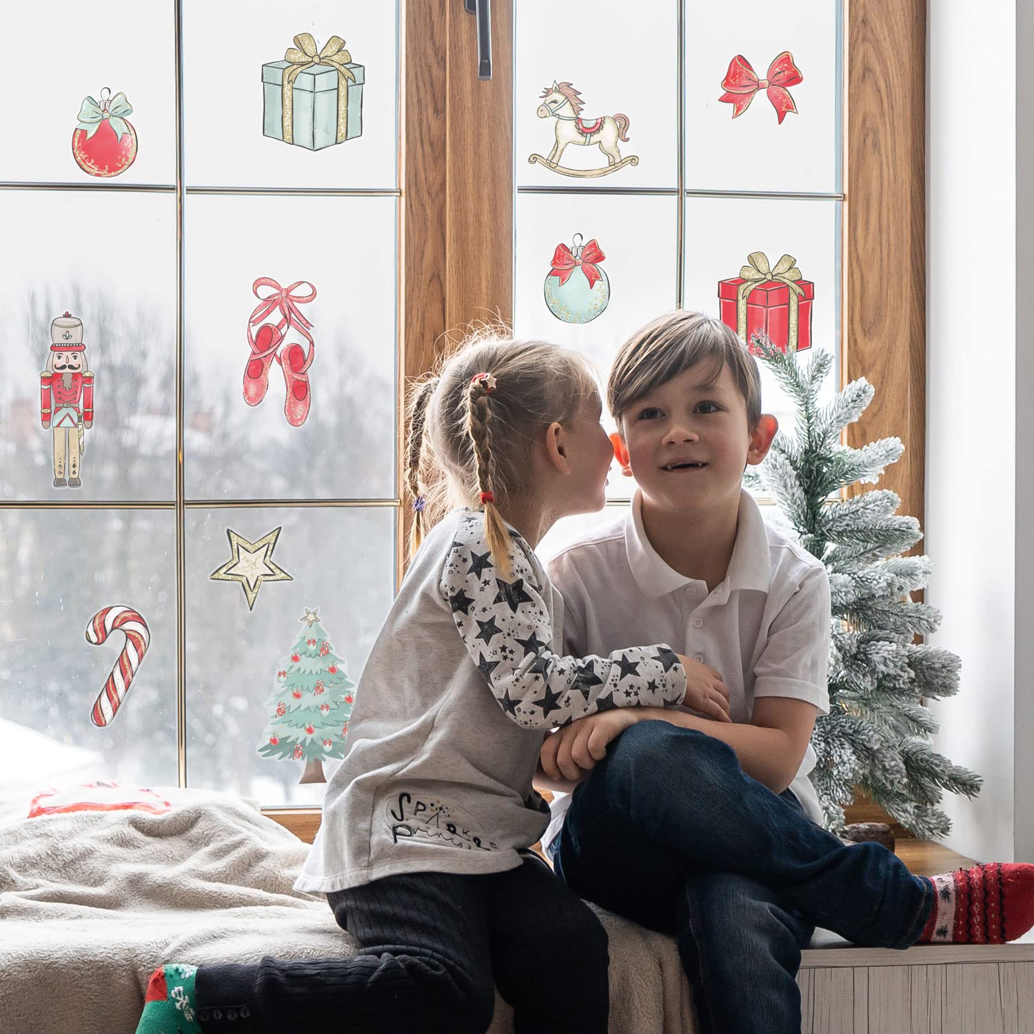 Stickerscape Nutcracker Christmas Window Stickers (Nutcracker) | Christmas Window Decorations To Create A Winter Themed Display | Reusable, Re-Positionable And Cleanly Removable