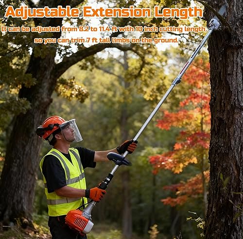 Miniatura 4 de PROYAMA Kit combinado multifuncional 6 en 1 de 26 cc, cortasetos a gas de 2 ciclos, desbrozadora de malezas, cortador de cuerdas, cortador de