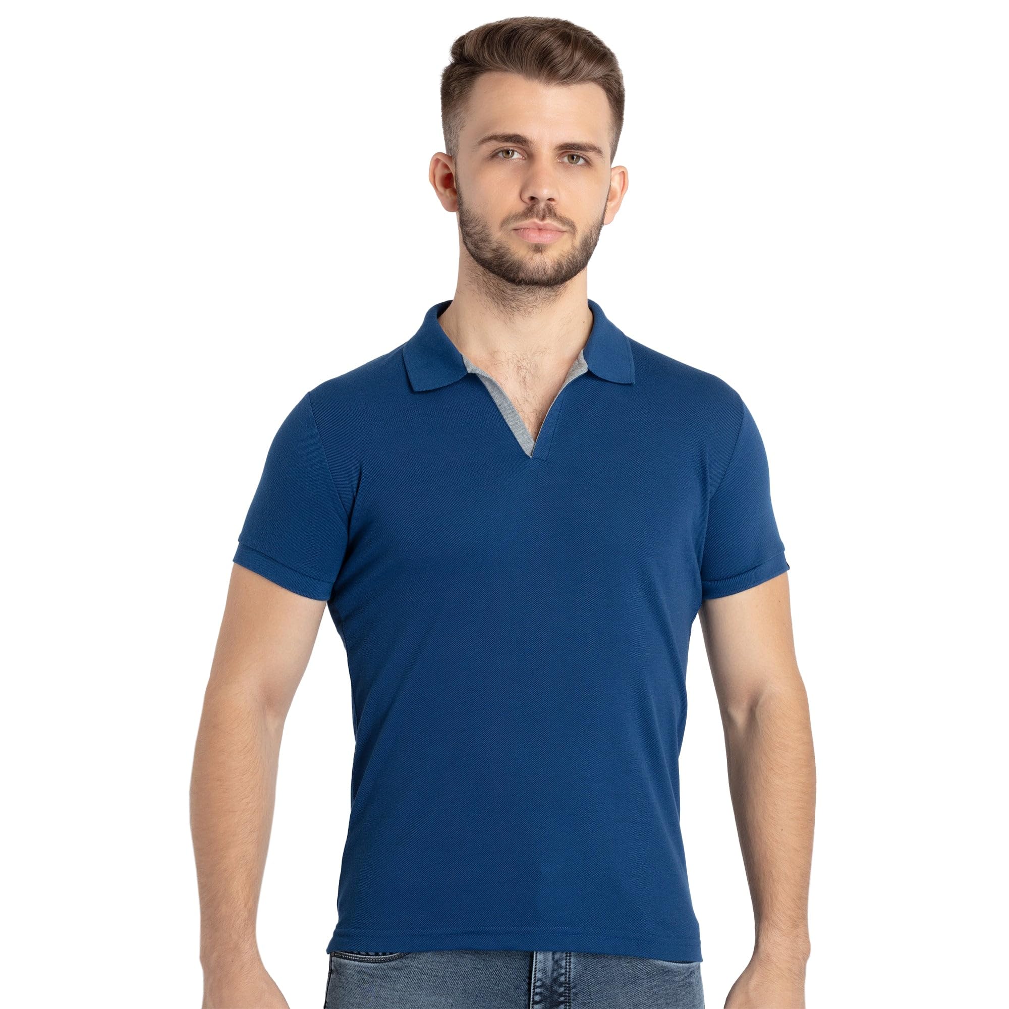 status quo Men's Polo T-Shirt | Rich Cotton Blend | Slim Fit | All Day Comfort | Contrast Inner Placket | Polo Collar-picture-44
