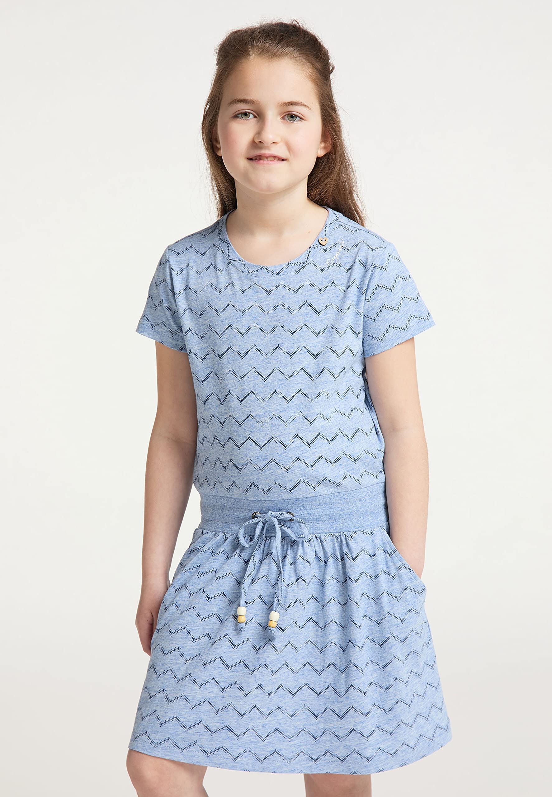 Ragwear Mädchen Kleid MAGY Zig ZAG Sommerkleid in sommerlichen Farben aus weicher Baumwolle
