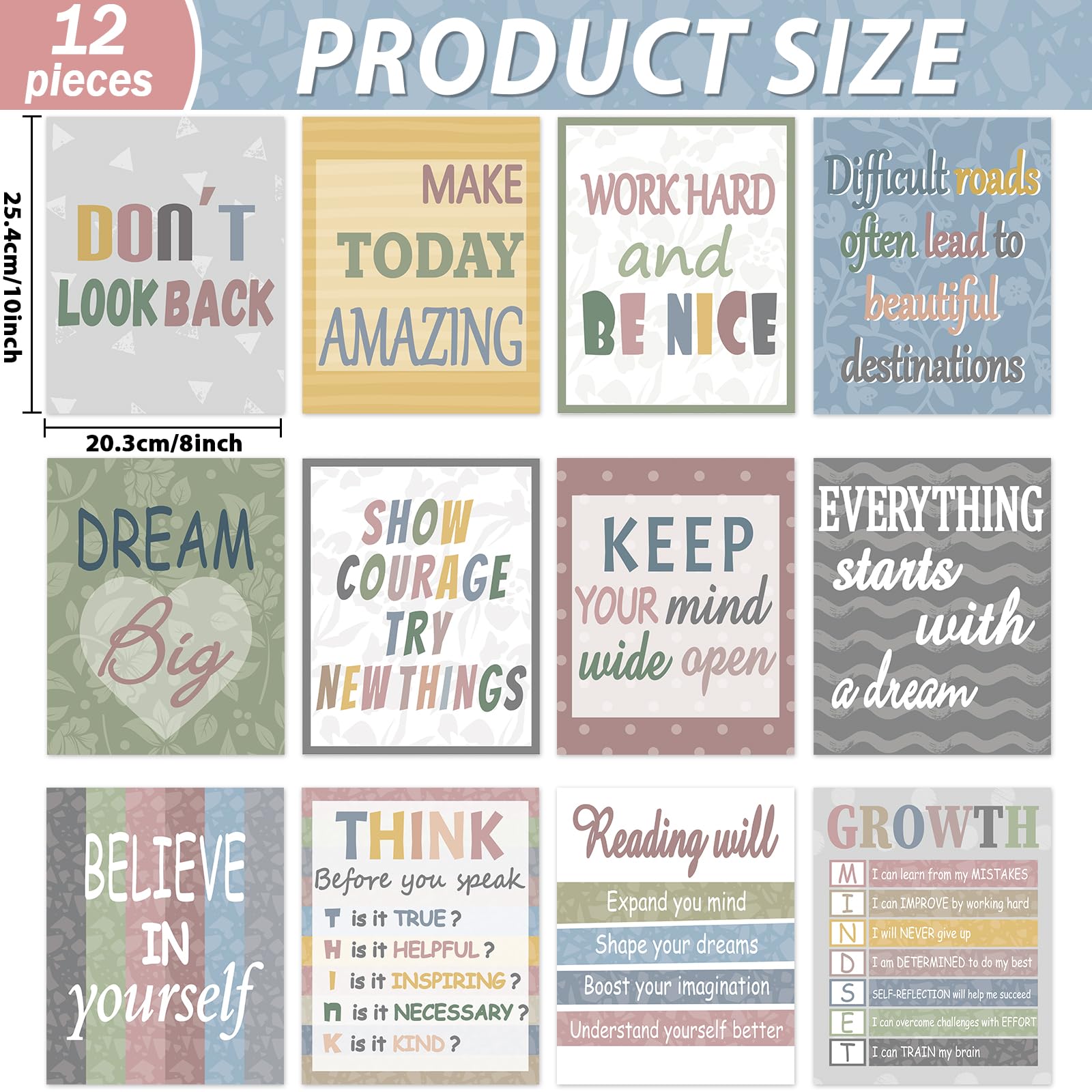 Snapklik.com : 12PCS Motivational Posters For Classroom Decoration ...