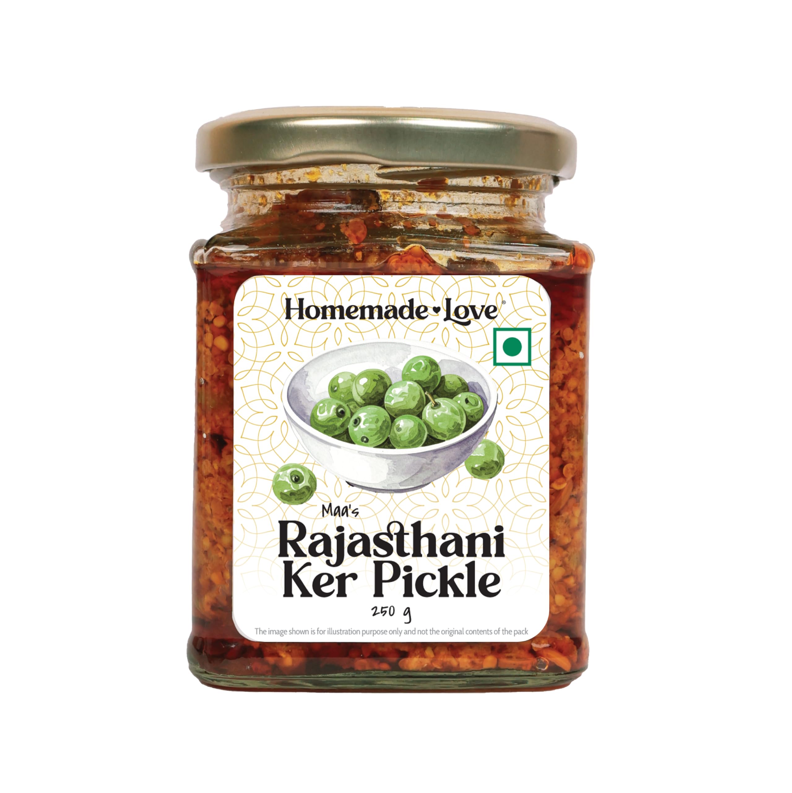 Homemade Love Rajasthani Ker Pickle in Mustard Oil (250g) | Traditional Indian Pickle crafted with Sun dried Ker berries, cold pressed mustard oil, Hing, Fennel and Red Chilli | No Artificial Preservatives | Spicy & Tangy homemade Achar-picture-12