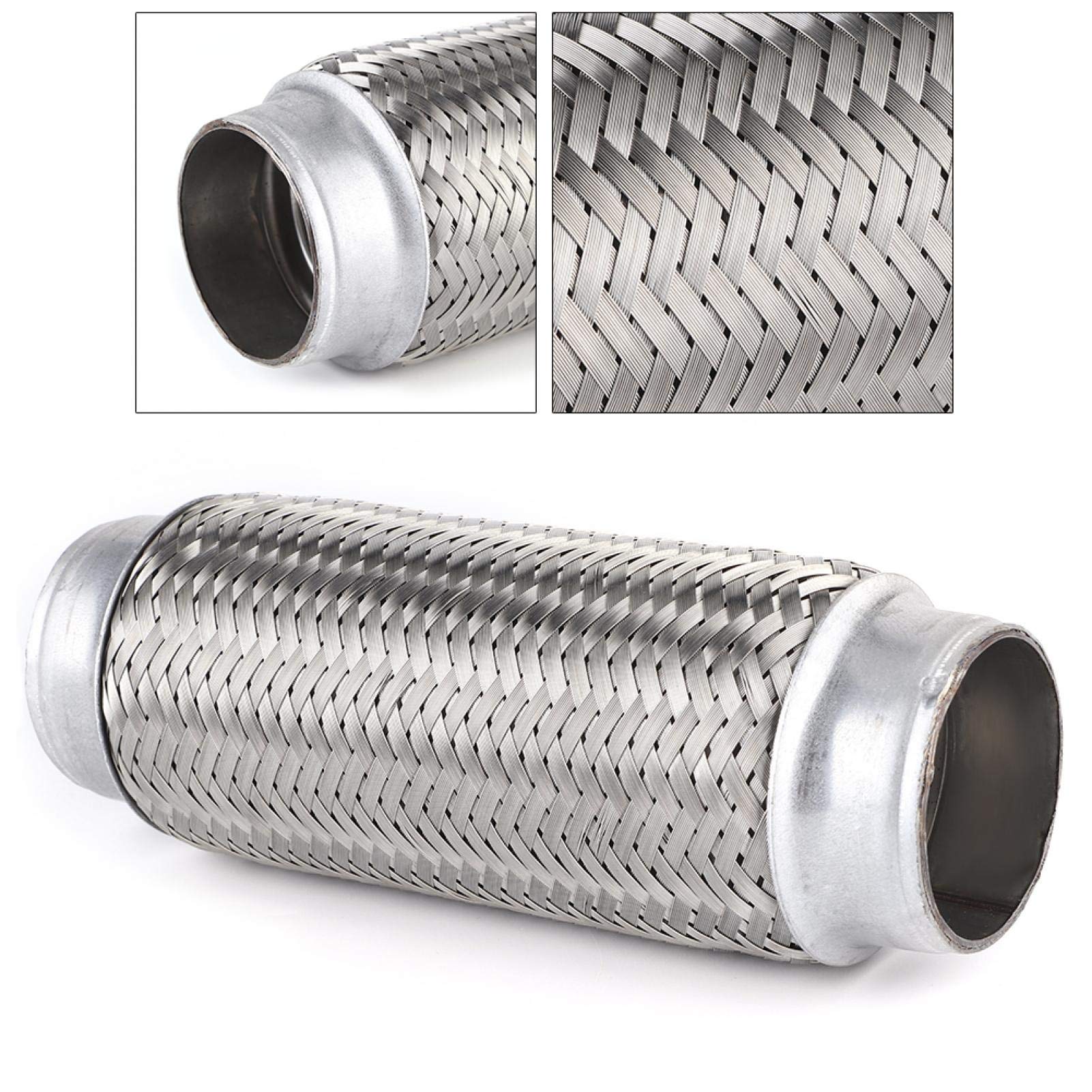 Tubo flessibile di scarico, tubo flessibile di scarico universale in acciaio inossidabile Tubo flessibile per giunti Accessori per riparazioni auto Argento(51MM*200MM)