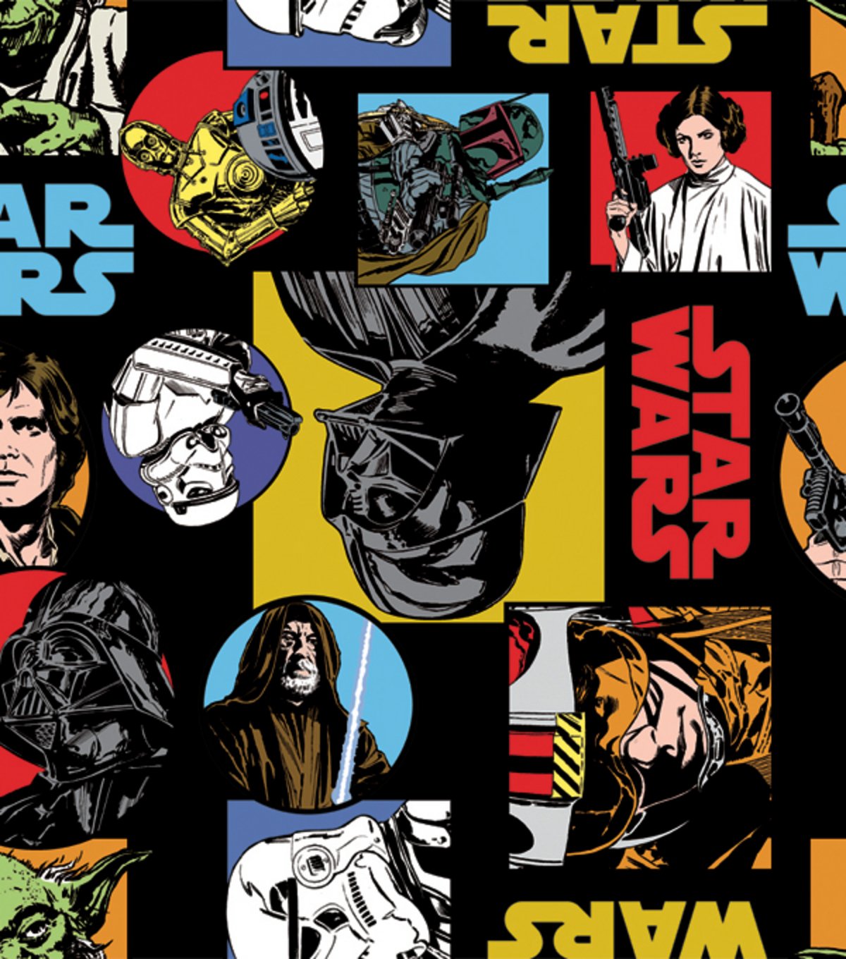 1 Yard - Star Wars"Characters" 100% Cotton Fabric - Officially Licensed (Great for Quilting, Sewing, Craft Projects, Throw Pillows, Quilts & More) 1 Yard X 44"