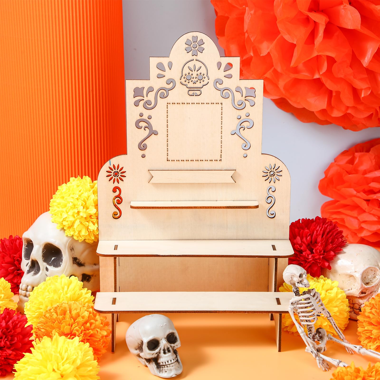 Autel Ofrenda Jour des Morts fournitures de décoration en bois Qunclay avec cadre photo